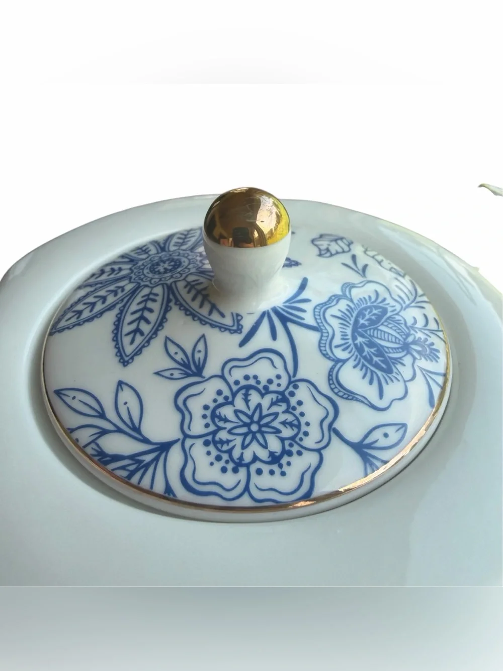 Grace Teaware Blue White Floral Teapot Porcelain Chinoiserie Grandmillennial